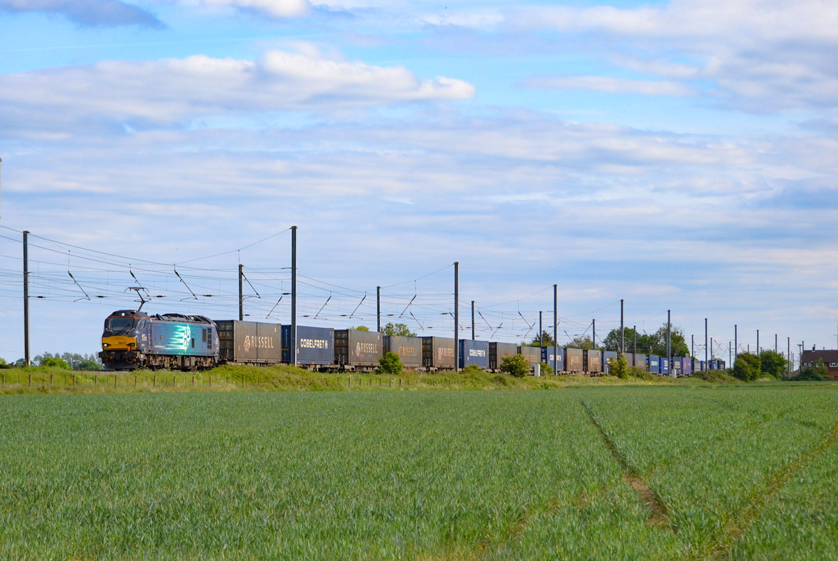 Train in fields