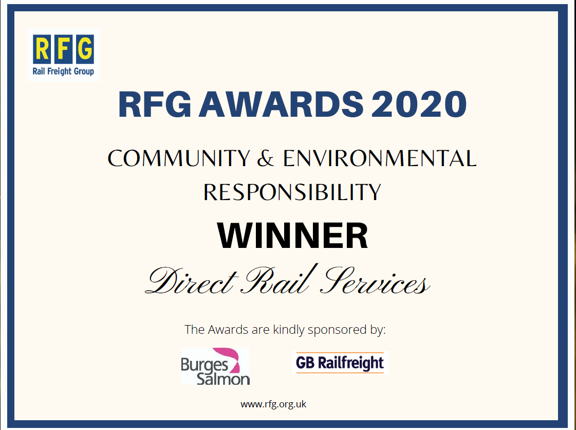 RFG Award win certificate